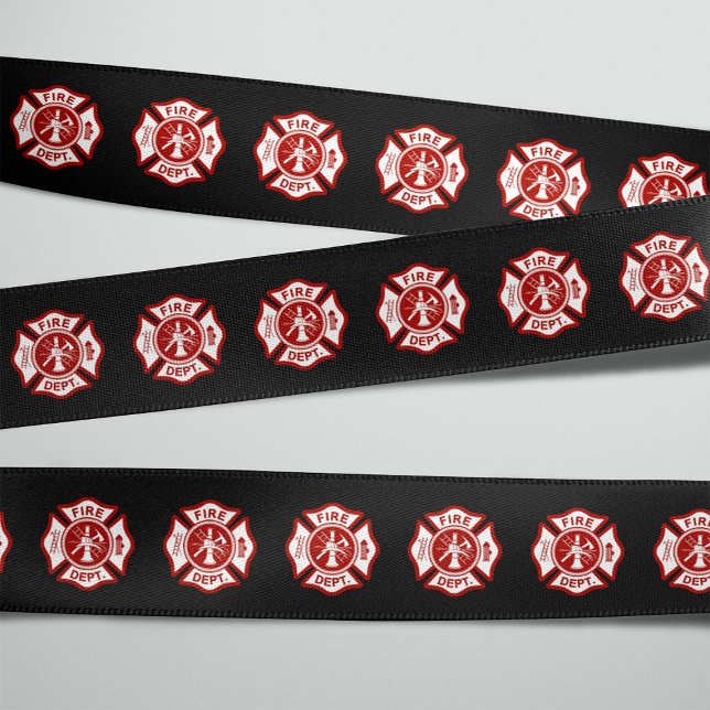 Maltese Cross on a Black Background Satin Ribbon (Creator Uploaded)