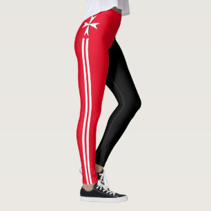 Maltese Cross Red & White, Knights fashion / Malta Leggings