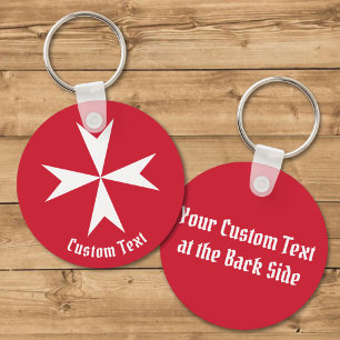 Maltese Cross Symbol Keychain