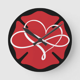 MALTESE CROSS with HEART and INFINITY Round Clock