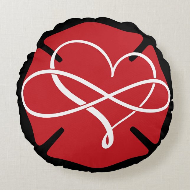 MALTESE CROSS with HEART and INFINITY Round Pillow (Front)