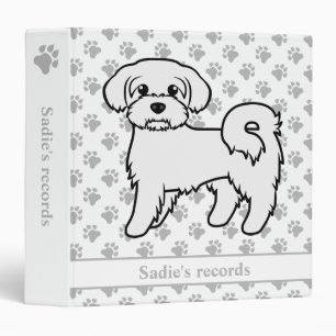 Maltese Cute Cartoon Dog & Custom Text Binder
