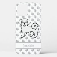 Maltese Cute Cartoon Dog Drawing & Name