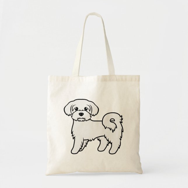 Maltese Cute Cartoon Dog Illustration Tote Bag (Front)