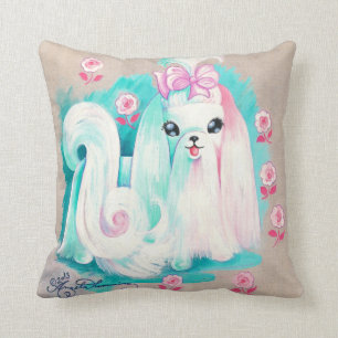 Maltese Cute Puppy Dog Throw Pillow