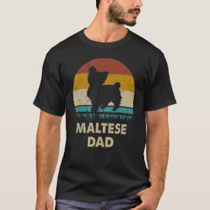 Maltese Dad For Men Maltese Dog Vintage Dad T-Shirt