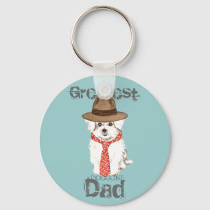 Maltese Dad Keychain