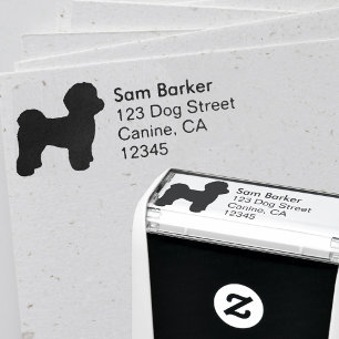 Maltese Dog Breed Silhouette Return Address Self-inking Stamp