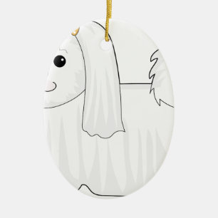 Maltese Dog Ceramic Ornament