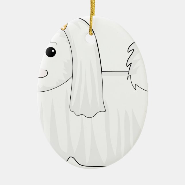 Maltese Dog Ceramic Ornament (Front)