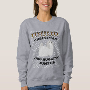 Maltese dog Christmas Dog Hugging Sweatshirt