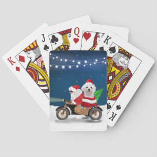 Maltese Dog Christmas Santa Claus  Playing Cards