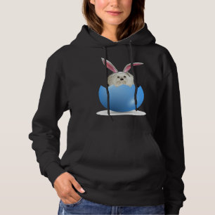 Maltese Dog Easter Bunny Colored Egg Hunting Sunda Hoodie