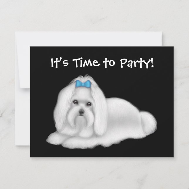 Maltese Dog Invitation (Front)