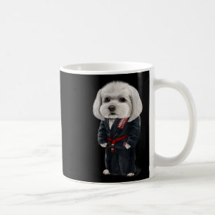 Maltese Dog Judo Karate Master In Black Judogi  Coffee Mug