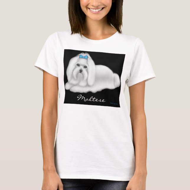 Maltese Dog Ladies Babydoll Shirt (Front)