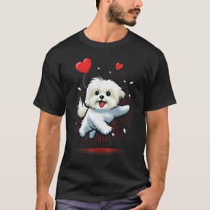 Maltese dog Love Heart for Valentines Day Maltese T-Shirt