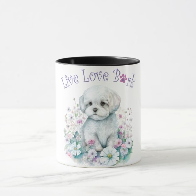 Maltese Dog Mom Floral Mug (Center)