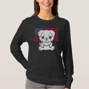 Maltese Dog Owner 4th Of July Patriotic Usa Americ T-Shirt
