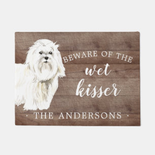 Maltese Dog Personalized Door Mat