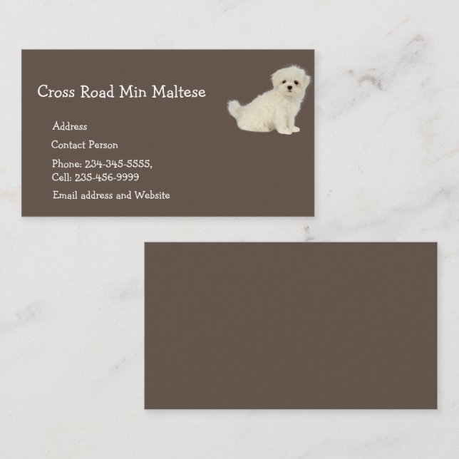 Maltese Dog Pet Animal Logo Business Card Magnet (Front/Back)
