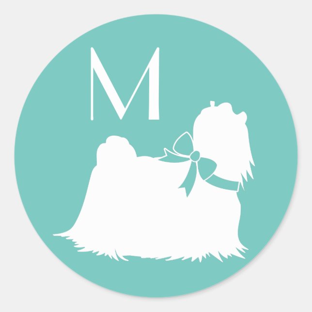Maltese Dog Puppy Long Hair Classic Round Sticker (Front)