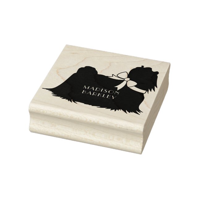 Maltese Dog Puppy Long Hair Rubber Stamp (Stamp)