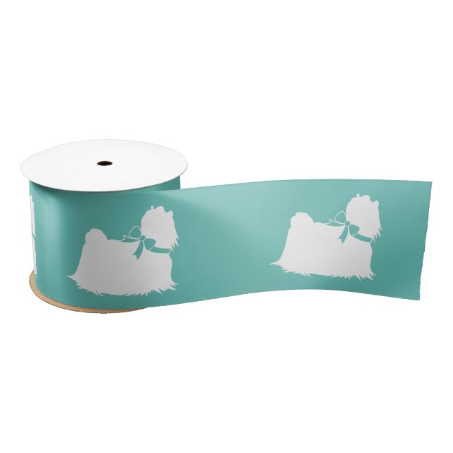 Maltese Dog Puppy Long Hair Satin Ribbon (Spool)