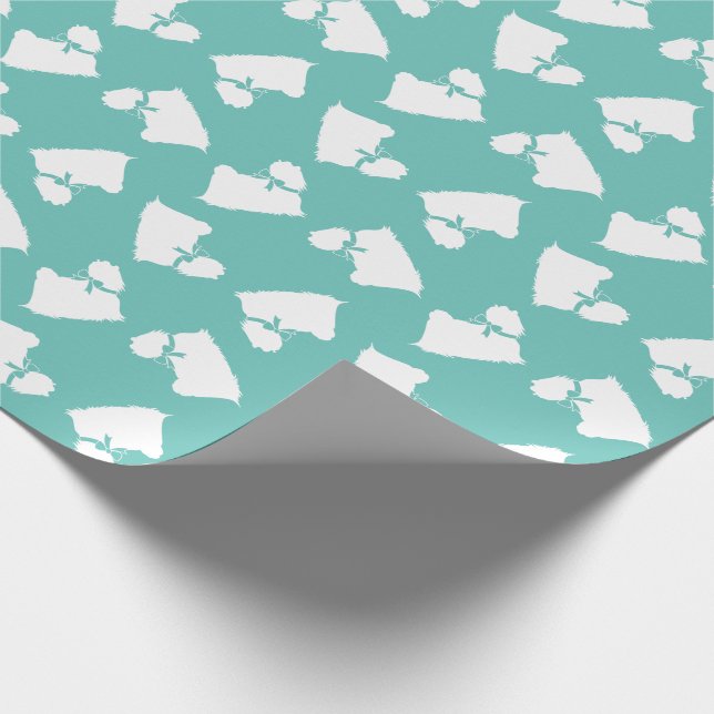 Maltese Dog Puppy Long Hair Wrapping Paper (Corner)