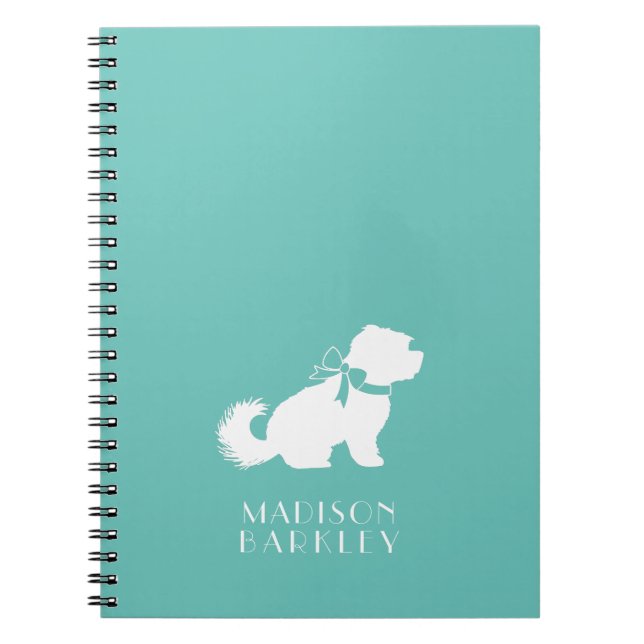 Maltese Dog Puppy Short Hair Teddy Bear Notebook (Front)