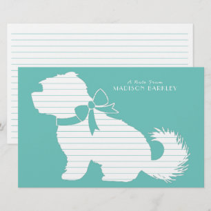 Maltese Dog Puppy Short Hair Teddy Bear Stationery