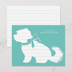 Maltese Dog Puppy Short Hair Teddy Bear Thank You Card