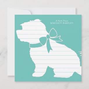 Maltese Dog Puppy Short Hair Teddy Bear Thank You Card