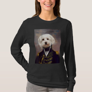 Maltese Dog Renaissance Pet Portrait Medieval Pain T-Shirt
