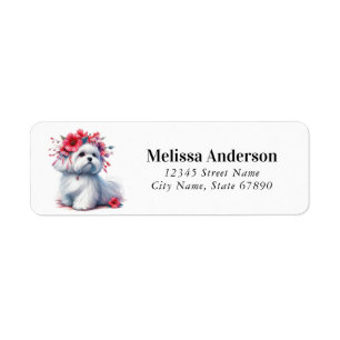 Maltese Dog Return Address Labels