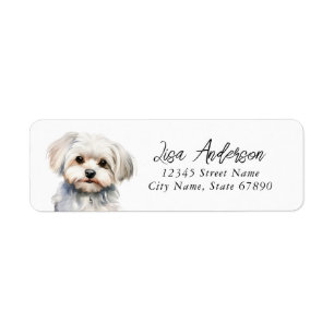 Maltese Dog Return Address Labels
