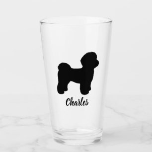 Maltese Dog Silhouette Personalized Drinking Glass