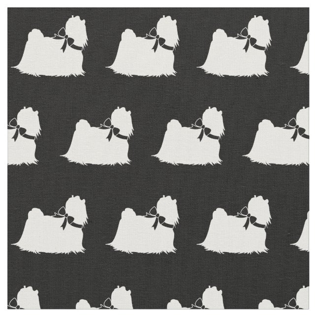 Maltese Dog Silhouette Pet Fabric (Close Up)