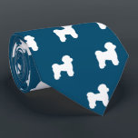 Maltese Dog Silhouettes Pattern Ocean Blue Tie<br><div class="desc">This original Maltese silhouettes pattern neck tie makes a great gift for dog dads! Available in a variety of colours, this cool tie makes a statement for anyone who loves a Maltese. An awesome gift for the guy who wears a tie for business, or for special events like holiday programs,...</div>