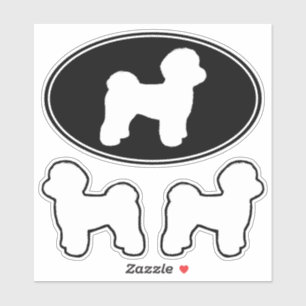 Maltese Dog Silhouettes Vinyl Sticker Set