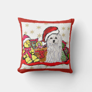 Maltese Dog Throw Pillow