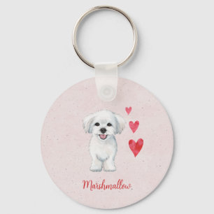 Maltese Dog Toy Breed Keychain