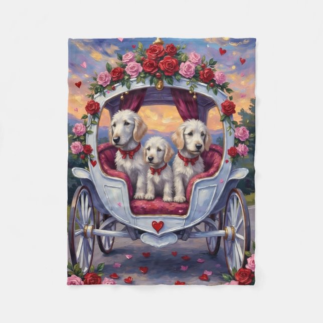 Maltese Dog Valentine's Day  Fleece Blanket (Front)