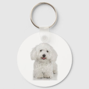 Maltese Dog White Keychain