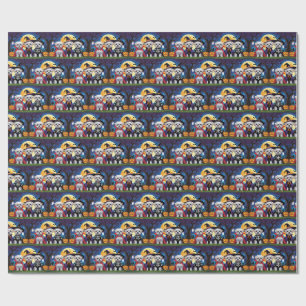 Maltese Dogs Pumpkin Halloween Funny Wrapping Paper