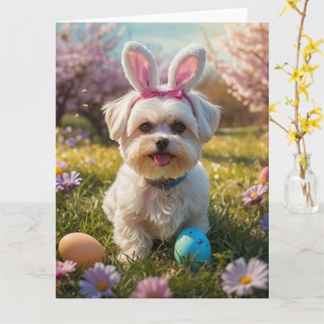 Maltese Easter Eggs Card (Yellow Flower)