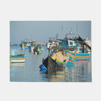 Maltese Fishing Boats | Marsaxlokk In Malta Doormat