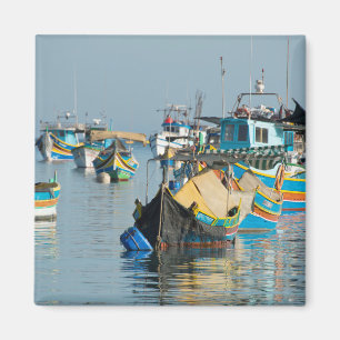 Maltese Fishing Boats Marsaxlokk In Malta Magnet