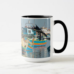 Maltese Fishing Boats Marsaxlokk In Malta Mug