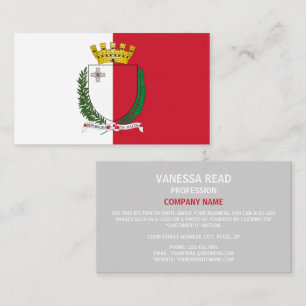 Maltese Flag & Coat of Arms, Flag of Malta Business Card